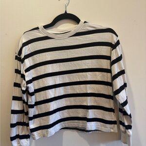 Zara Girls Black and White Long Sleeve Tee
